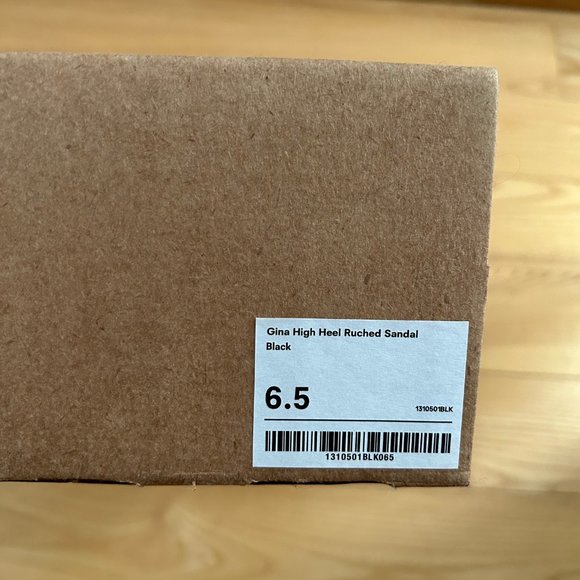 Reformation Gina High Heel Ruched Sandal in Black - Picture 11 of 12